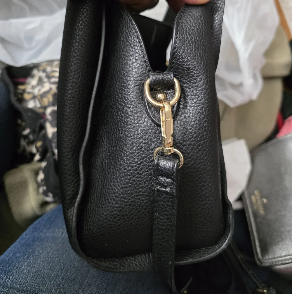 kate spade Black Pebbled Leather Crossbody Bag with Gold Logo - Picture 5 of 13